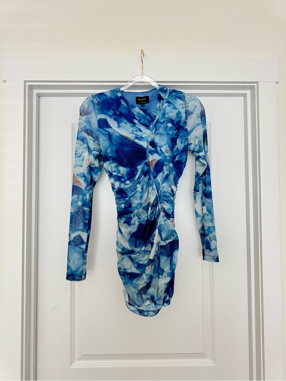 Bardot Marble Long Sleeve Mesh Top